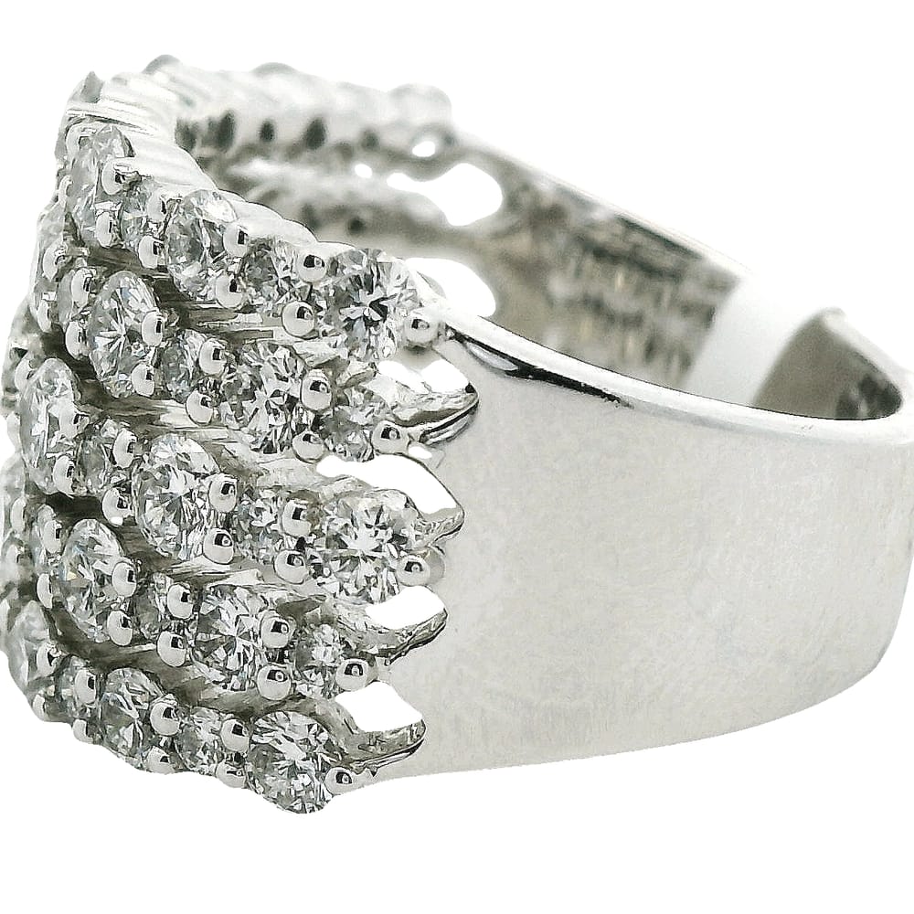 14K WG 2.94TW SI G DIAMOND 5 ROW RING