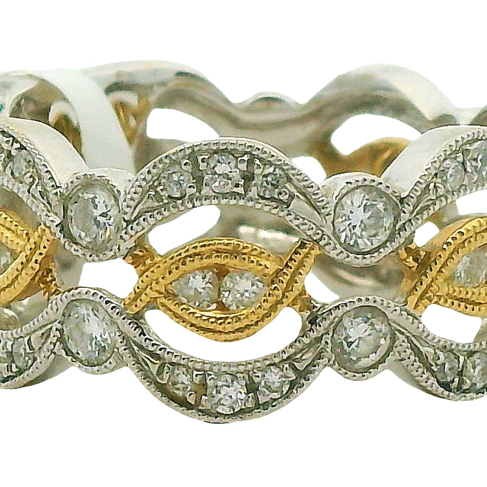 14K YG/WG .68TW SI G DIAMOND FANCY RING