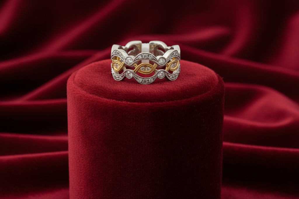 14K YG/WG .68TW SI G DIAMOND FANCY RING