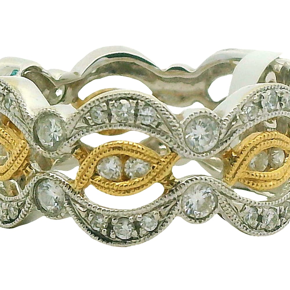 14K YG/WG .68TW SI G DIAMOND FANCY RING