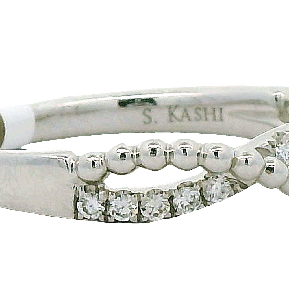 14K WG .18CTW DIAMOND CROSSOVER BAND