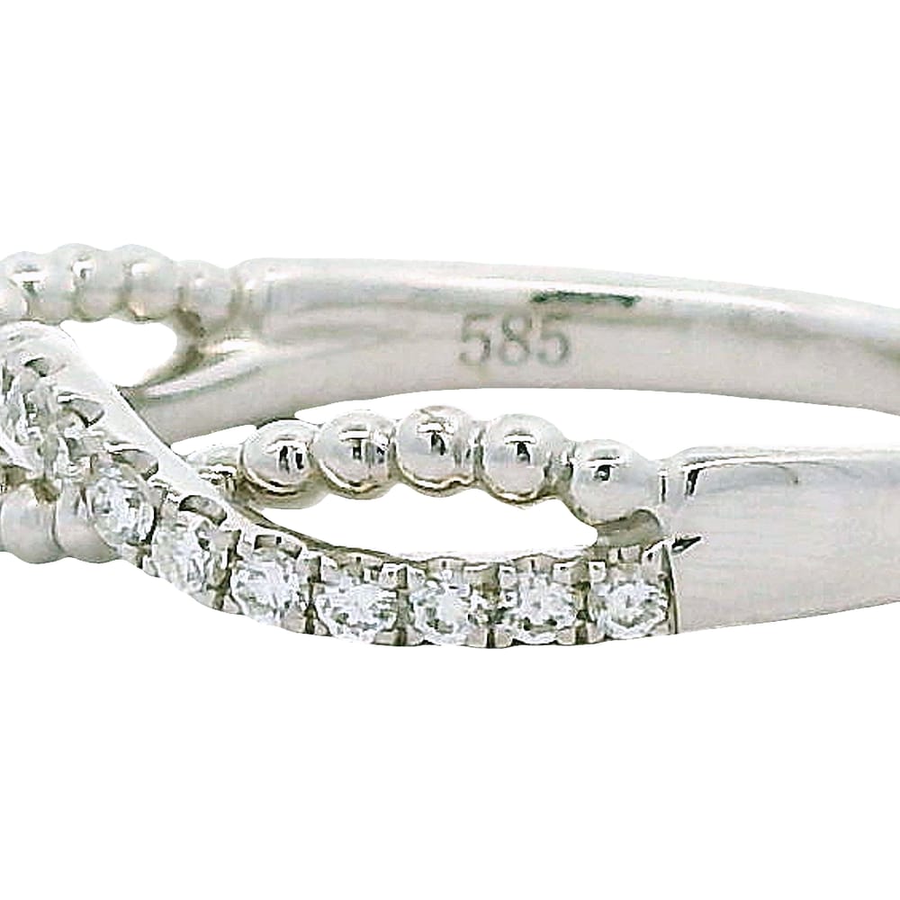 14K WG .18CTW DIAMOND CROSSOVER BAND