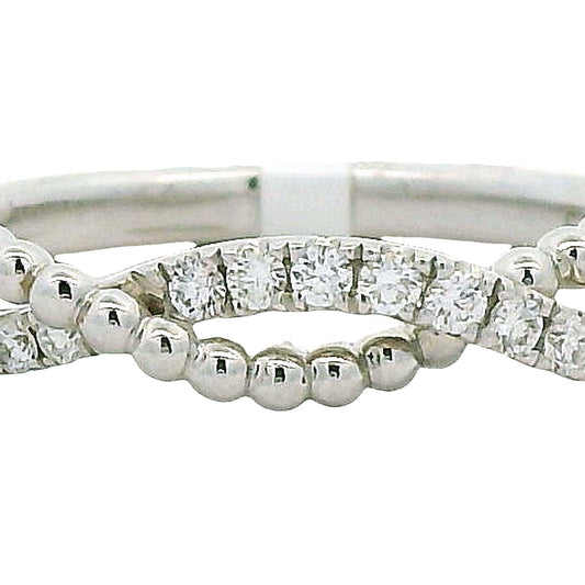 14K WG .18CTW DIAMOND CROSSOVER BAND