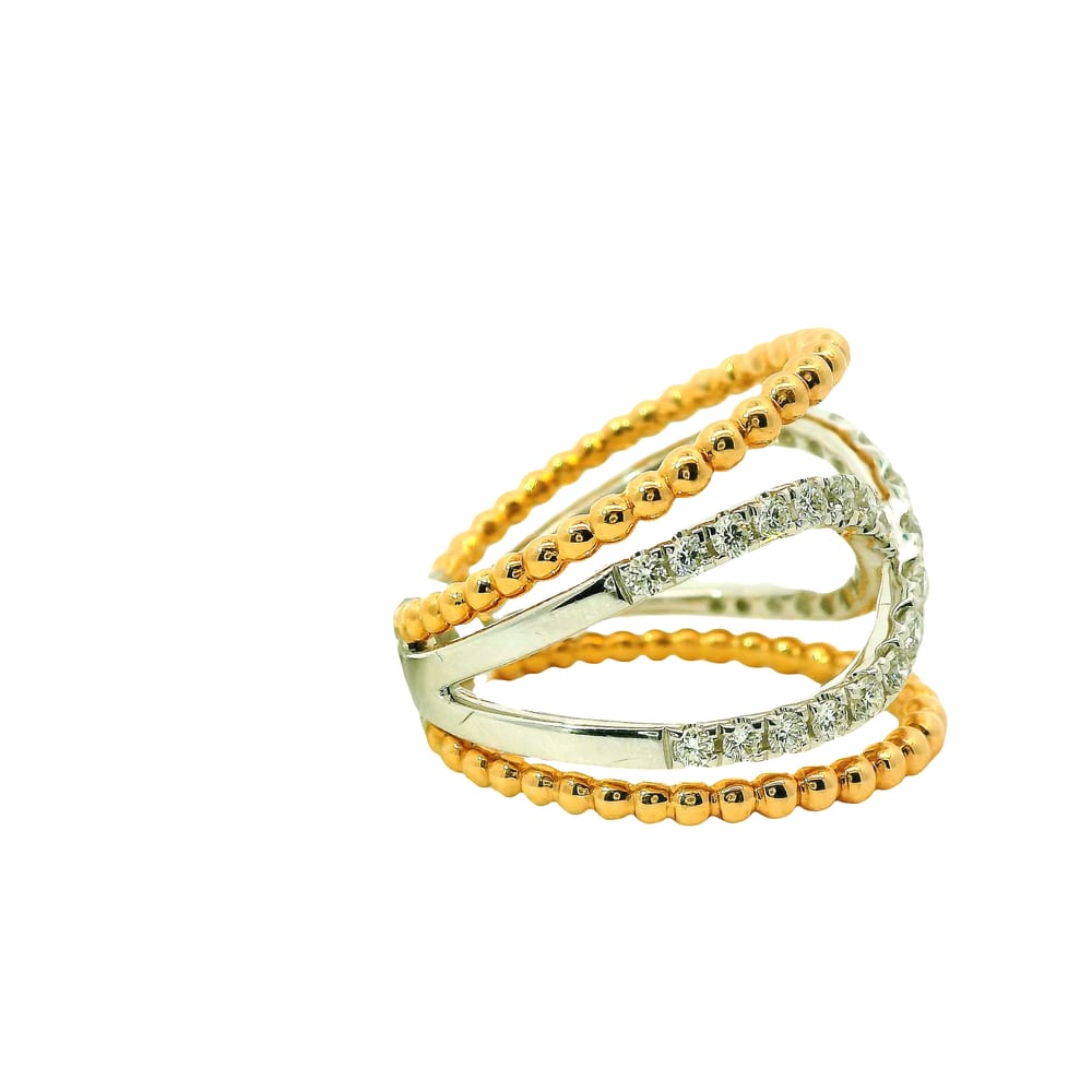 14K WG .69TW SI G DIAMOND INFINITY STILE WITH RG OUTSIDE BANDS