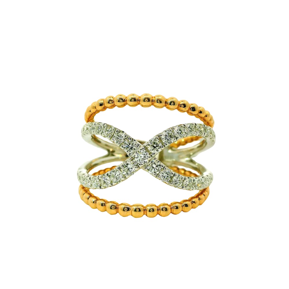 14K WG .69TW SI G DIAMOND INFINITY STILE WITH RG OUTSIDE BANDS