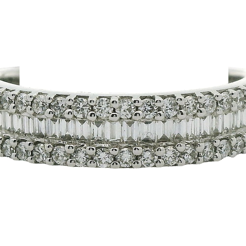 14K WG .27TW VS G BAGUETTES AND .36TW SI1 G ROUND (.63TW) DIAMOND BAND