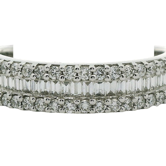 14K WG .27TW VS G BAGUETTES AND .36TW SI1 G ROUND (.63TW) DIAMOND BAND