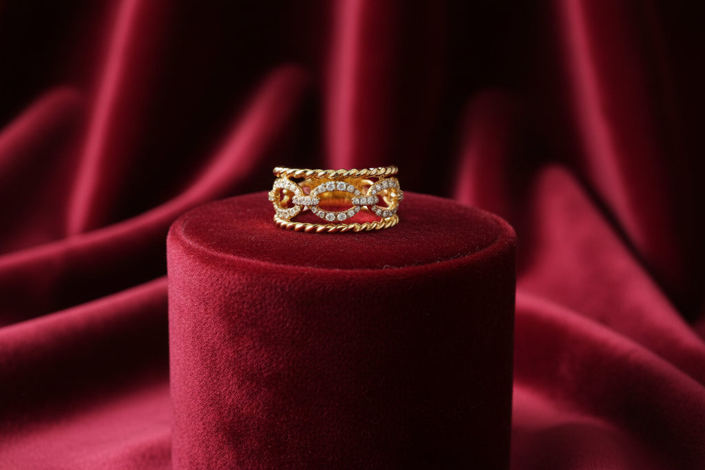 14K YG 0.34CTW DIAMOND RING