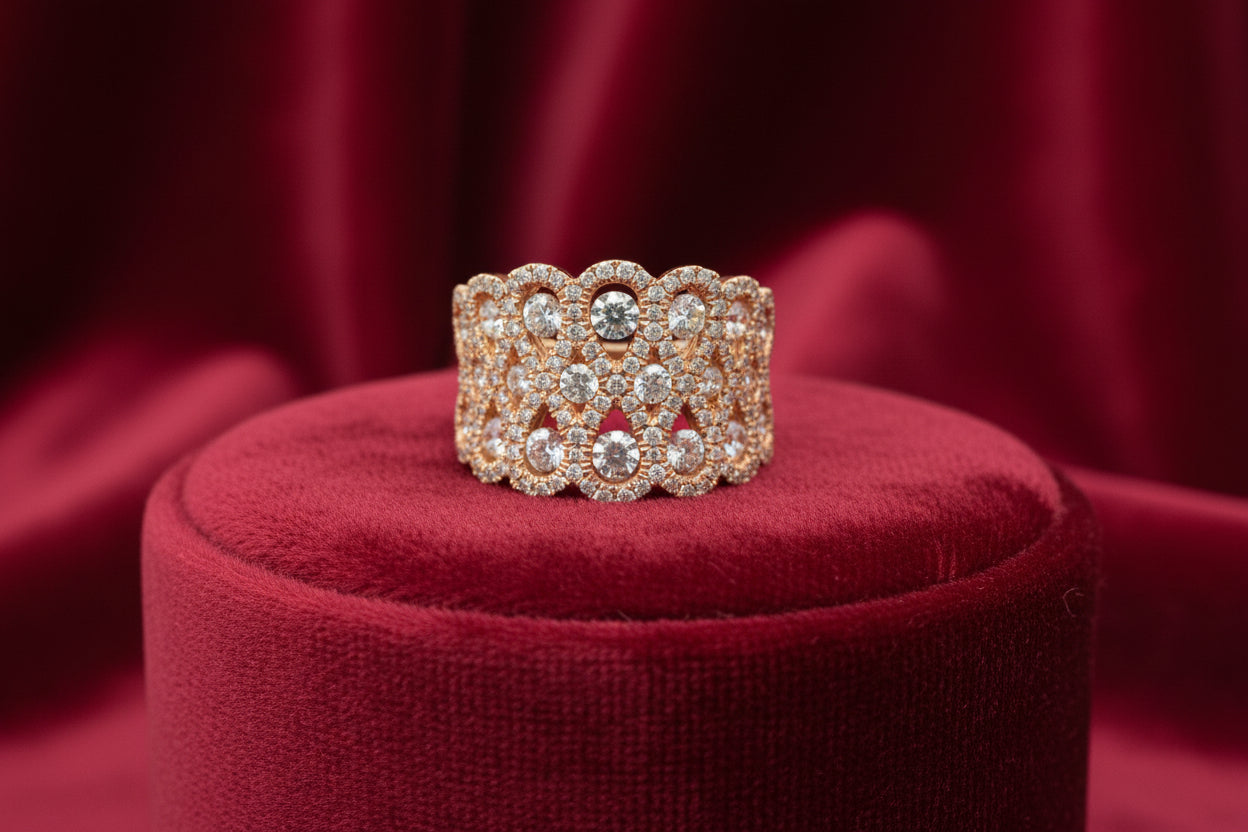 14K RG 2.23TW SI G DIAMOND FANCY RING