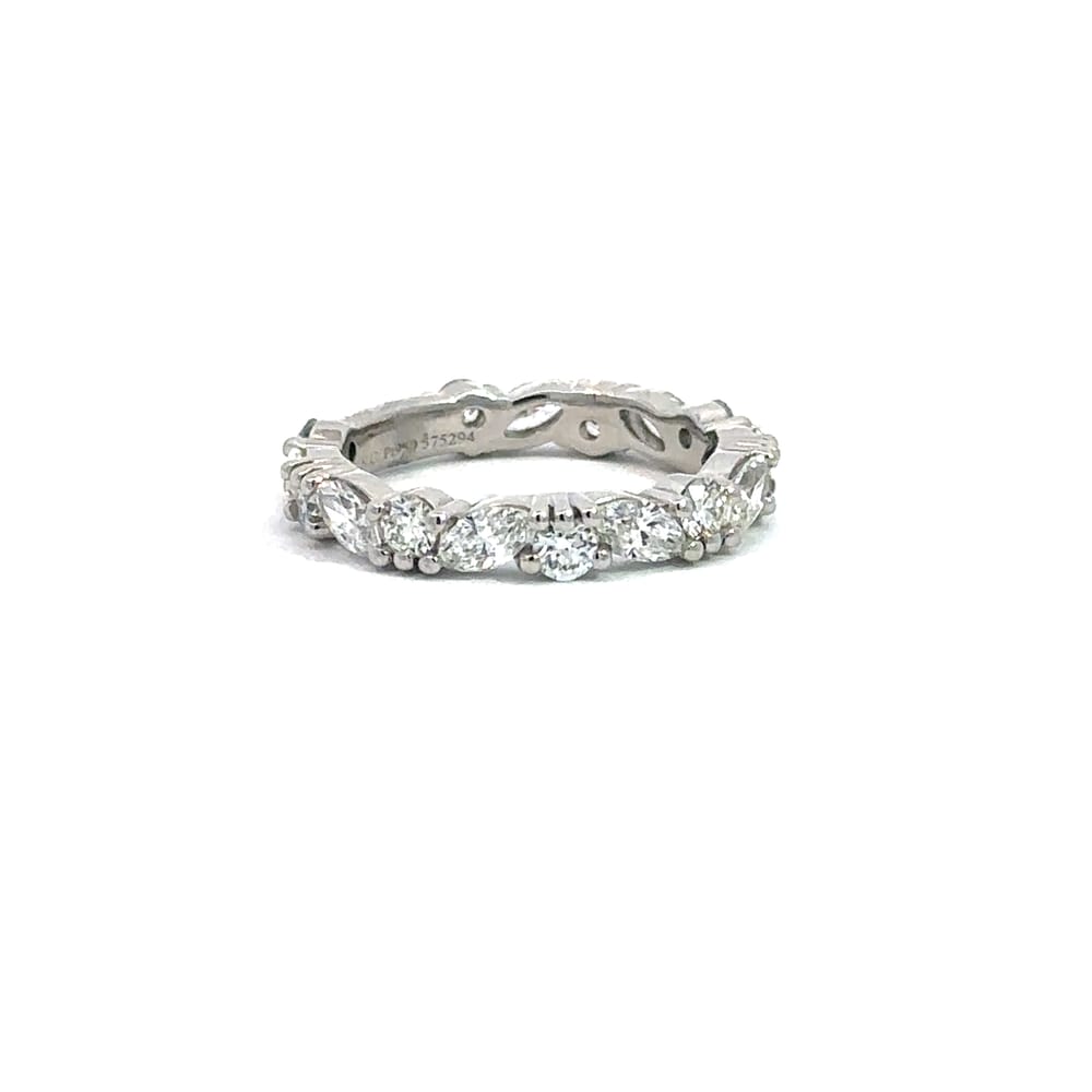 PLATINUM 8 X MARQUISE = 0.96CTW & 9 X RD = .81CTW VS-GH DIAMOND 3/4 ETERNITY BAND SIZE 6.25 WARRA...