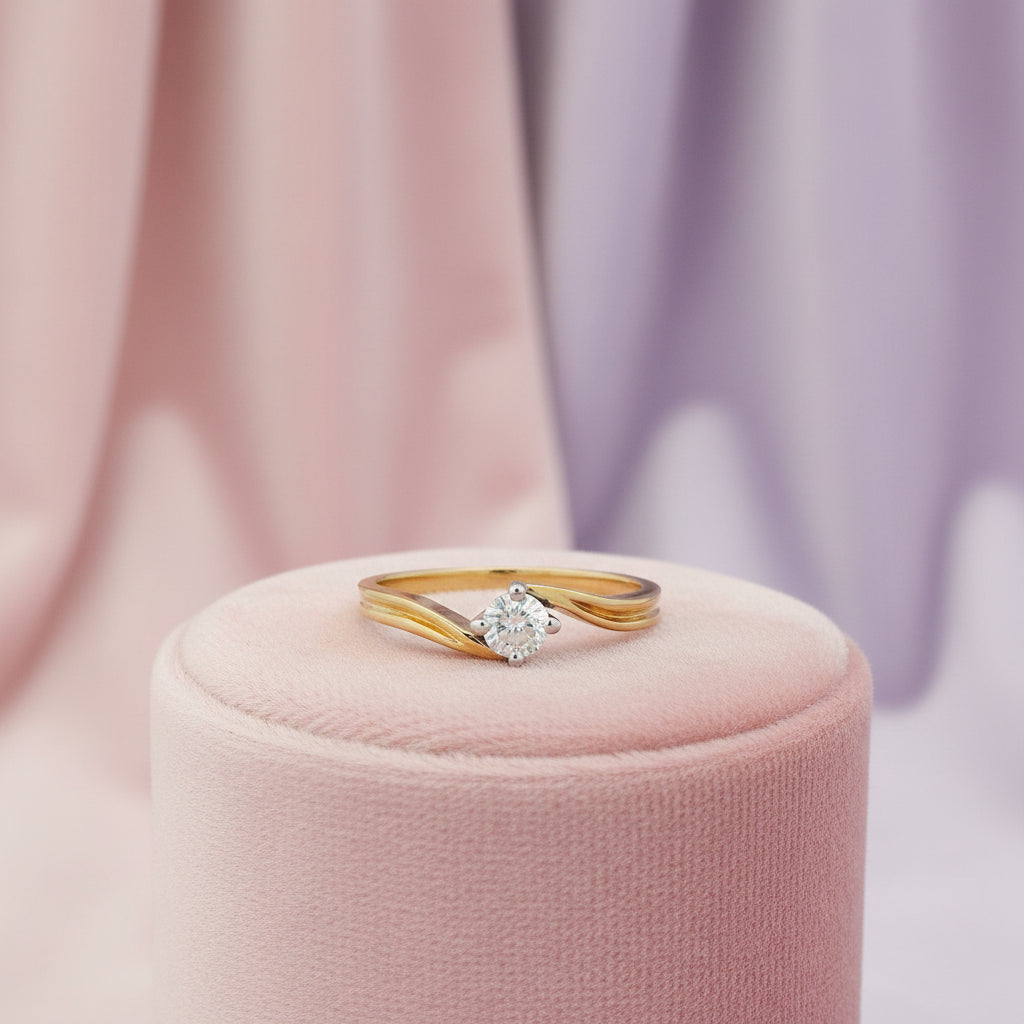 14K YG & WG .20CT DIA SOLITAIRE RING