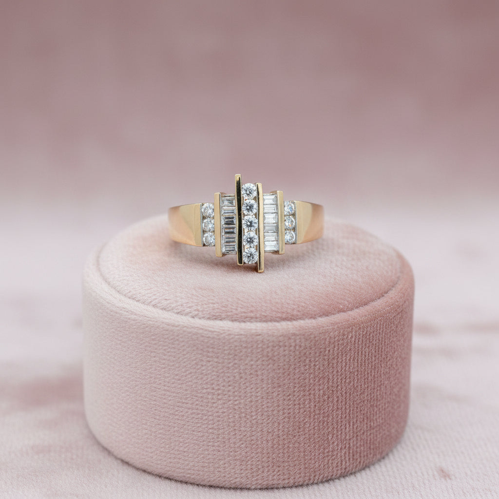 14K YELLOW GOLD 0.63CT TW DIAMOND SIZE 7.25 RING