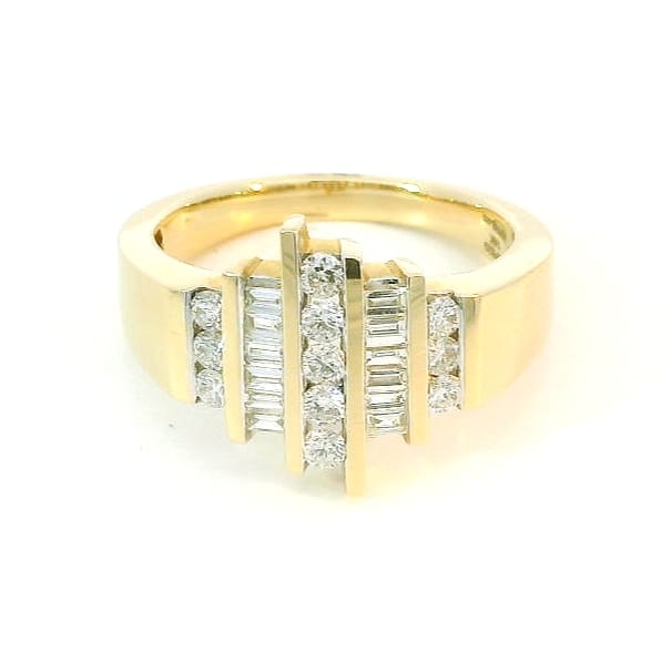 14K Yellow gold 0.63ctw multi-stone diamond ring