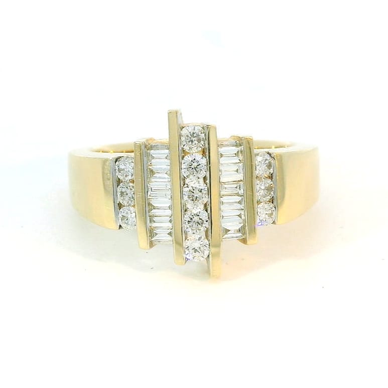 14K Yellow gold 0.63ctw multi-stone diamond ring