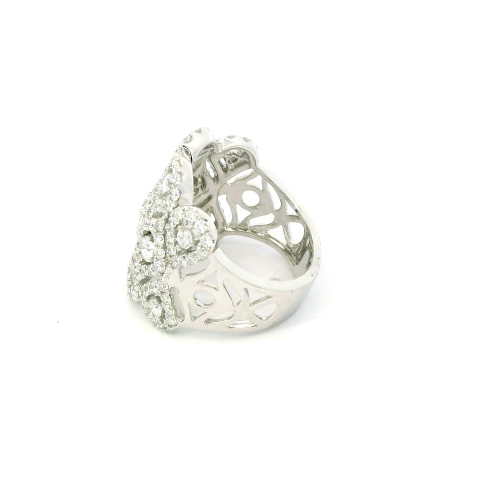 14K White gold 2.23ctw diamond lace coctail ring