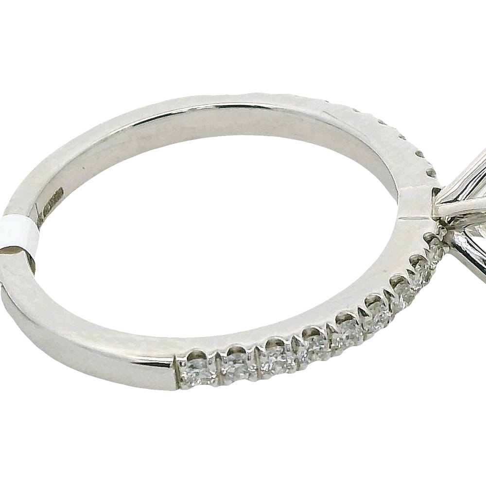 14K WG Noam Carver Ring with a 1.01ct SI3,I Cushion Cut Diamond & accented with 0.25ctw Diamonds ...