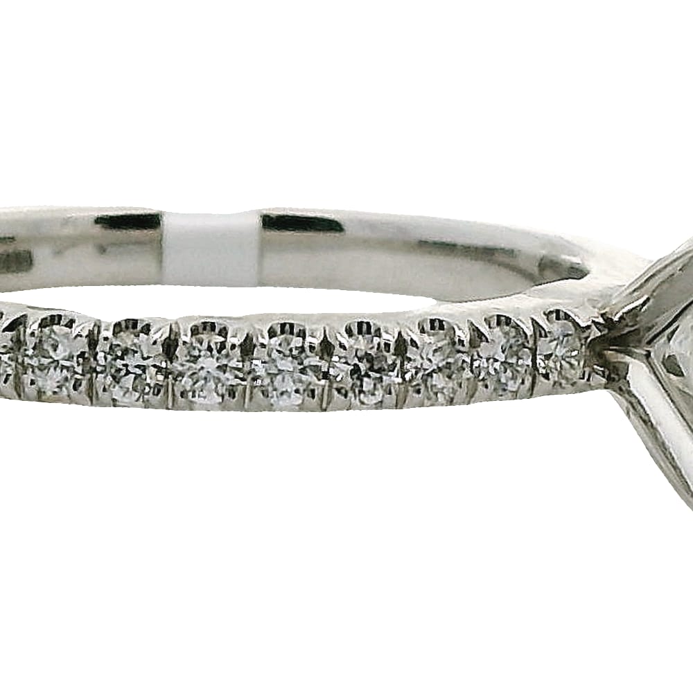 14K WG Noam Carver Ring with a 1.01ct SI3,I Cushion Cut Diamond & accented with 0.25ctw Diamonds ...