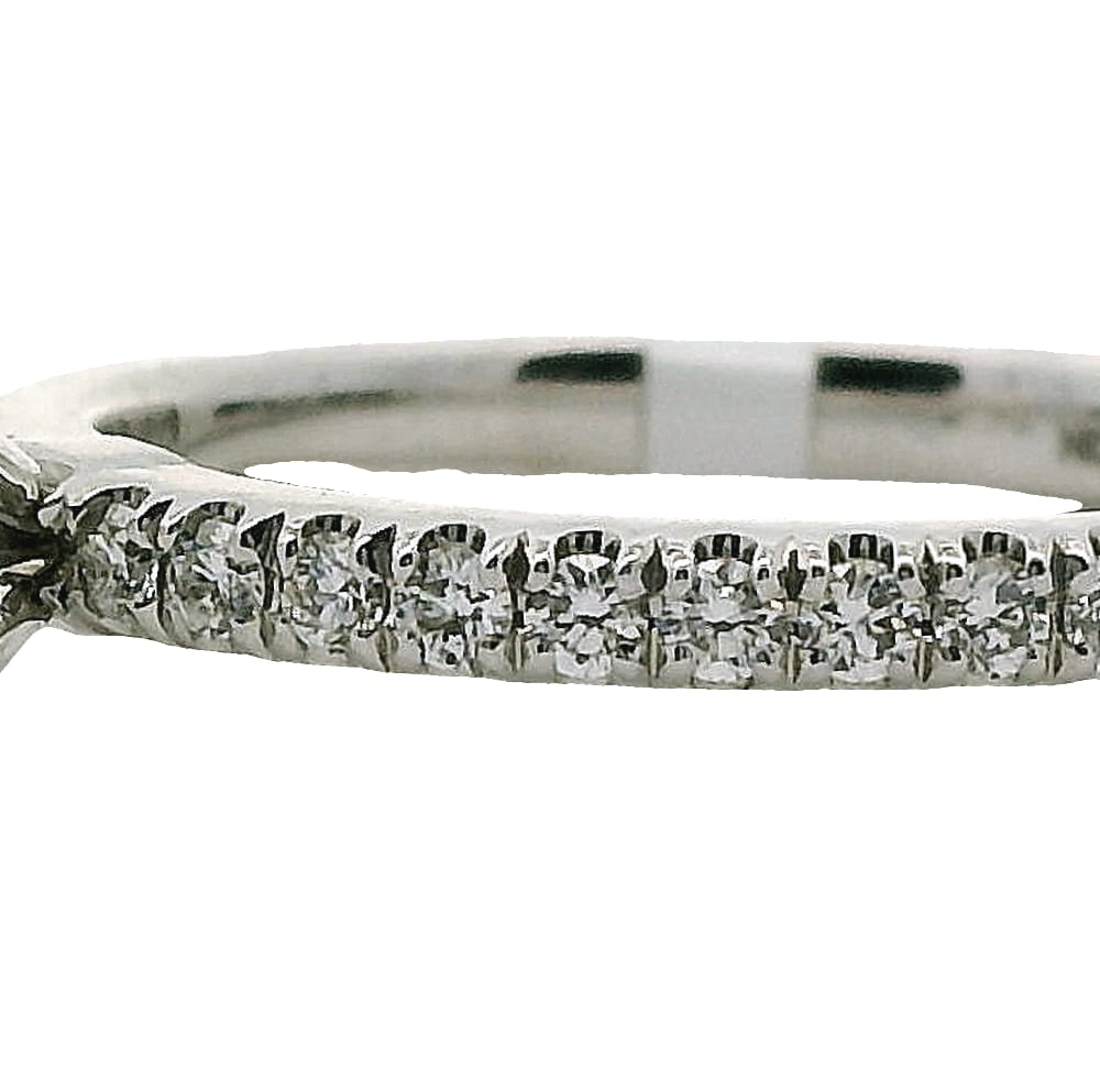 14K WG Noam Carver Ring with a 1.01ct SI3,I Cushion Cut Diamond & accented with 0.25ctw Diamonds ...