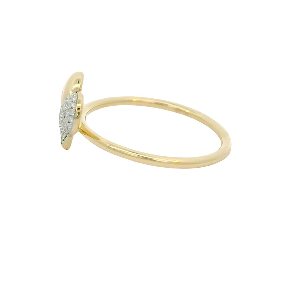 14K YG 0.09ctw Diamond Puffed Heart Ring