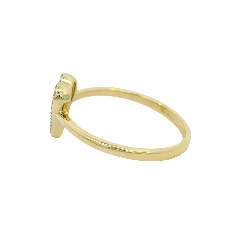 14K YG 0.10ctw Diamond Pave Heart Ring