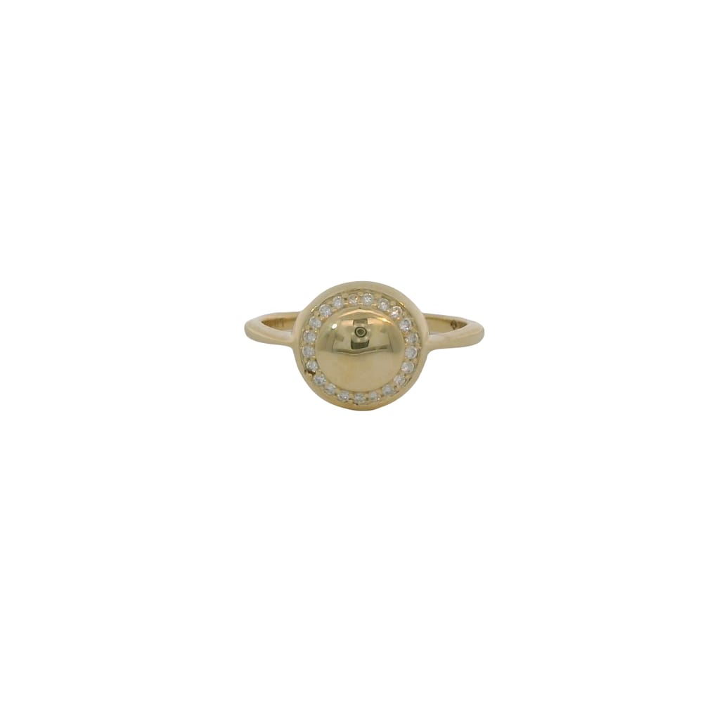 10K YG 0.11CTW Lab Diamond Signet Style Ring