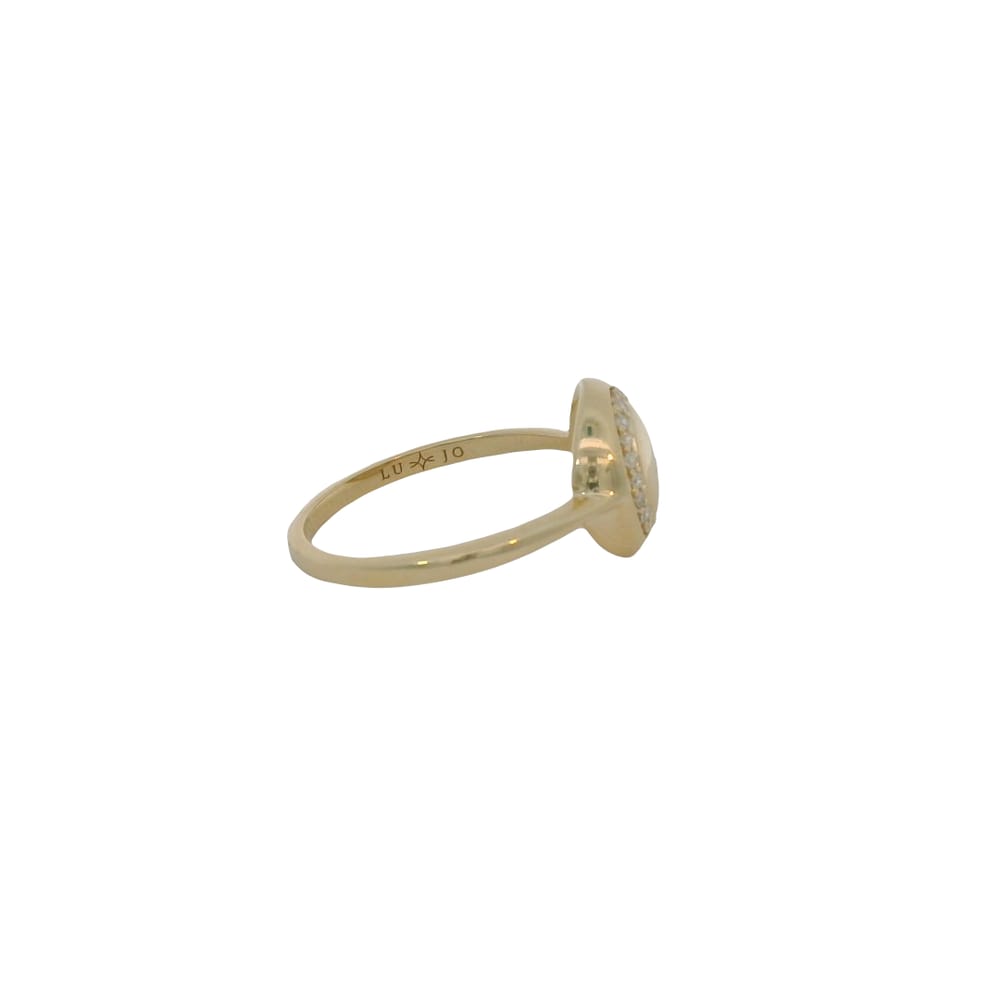 10K YG 0.11CTW Lab Diamond Signet Style Ring