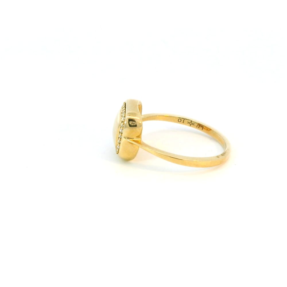 10K Yellow gold lab diamond square signet style ring