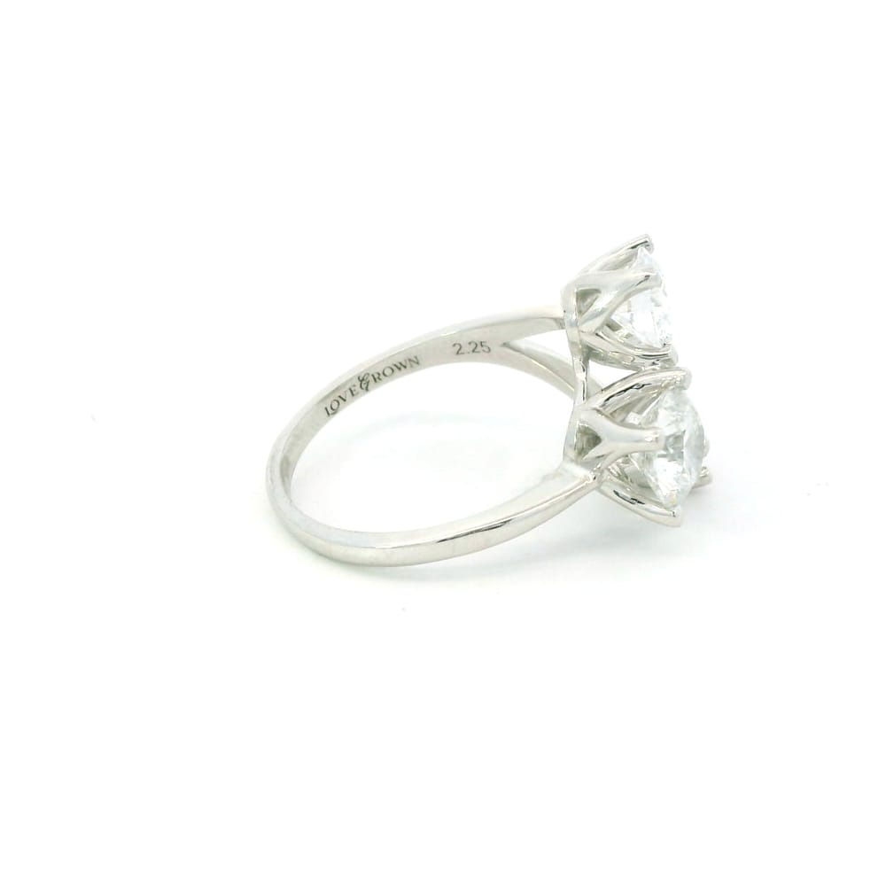 14K White gold three stone lab grown diamond ring