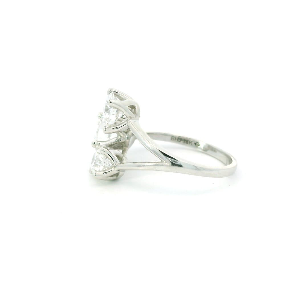 14K White gold three stone lab grown diamond ring