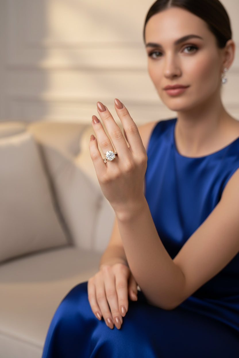 18K YG 3.86CT VS1,K RD Diamond Center Stone w/ 0.40ctw VS,G Diamond Ring Center Stone = 3.86CT DI...