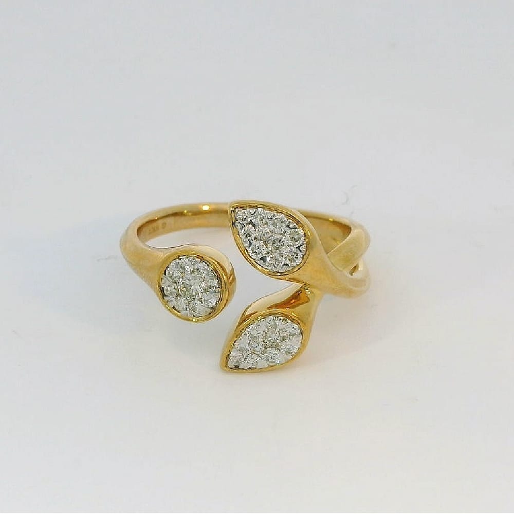 10K YG/WG 0.35ctw Diamond Cluster "Lovebright" Ring