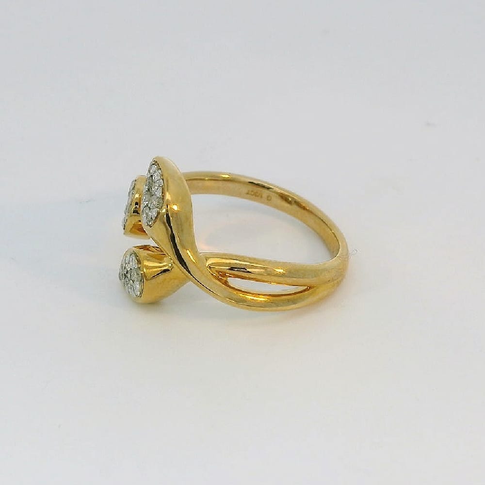 10K YG/WG 0.35ctw Diamond Cluster "Lovebright" Ring