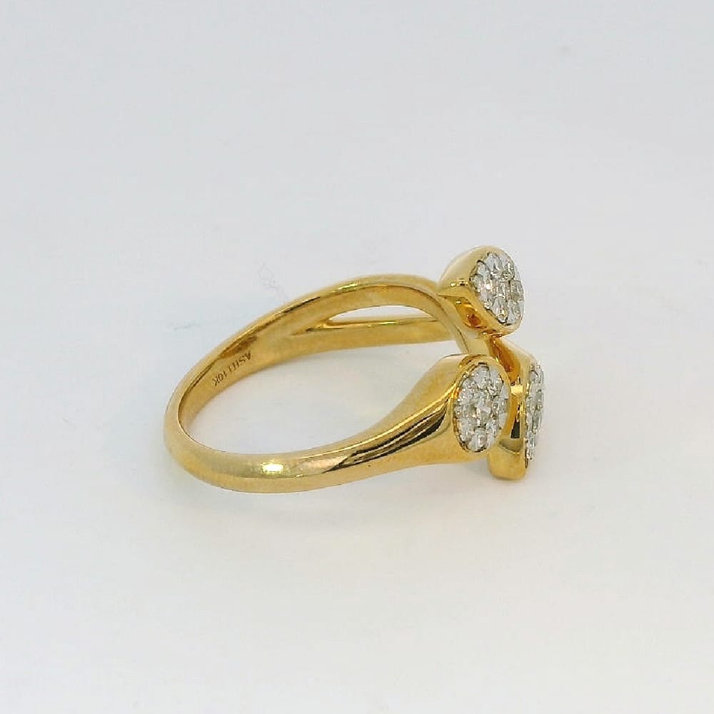 10K YG/WG 0.35ctw Diamond Cluster "Lovebright" Ring