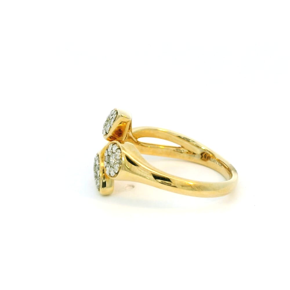 10K Yellow & white gold diamond cluster ring