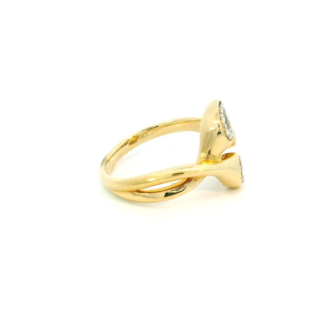 10K Yellow & white gold diamond cluster ring