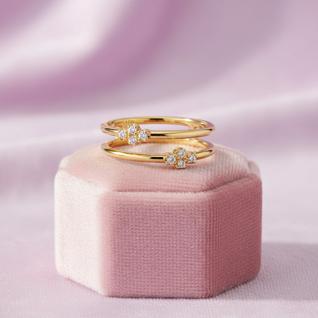 (S2205355) 14K YG 0.08ctw SI Diamond Easy Stackable Ring Sz 6.5