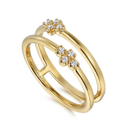 (S2205355) 14K YG 0.08ctw SI Diamond Easy Stackable Ring Sz 6.5