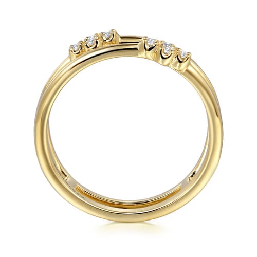(S2205355) 14K YG 0.08ctw SI Diamond Easy Stackable Ring Sz 6.5