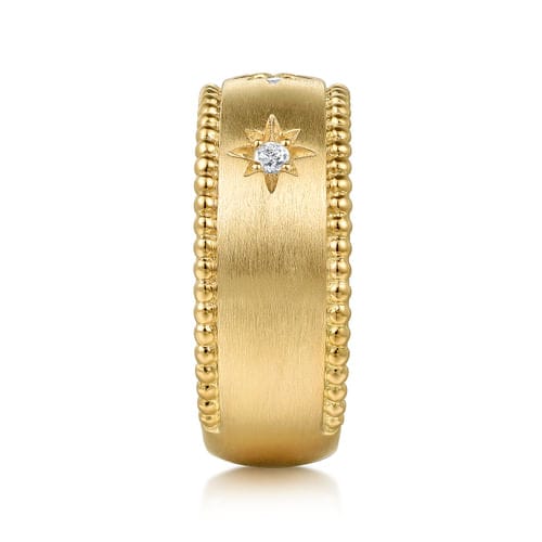 (S2205377) 14K YG 0.07CTW Diamond Wide Bujukan Band