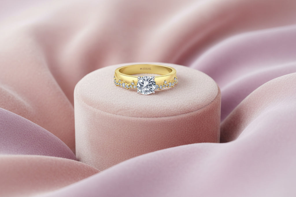 14K YG/WG 1.29ctw SI1,F RB Diamond Ring Size 6.5