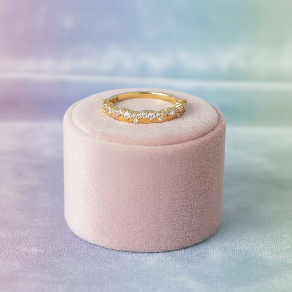 14K YG 0.27ctw RB Diamond Band Size 6.5