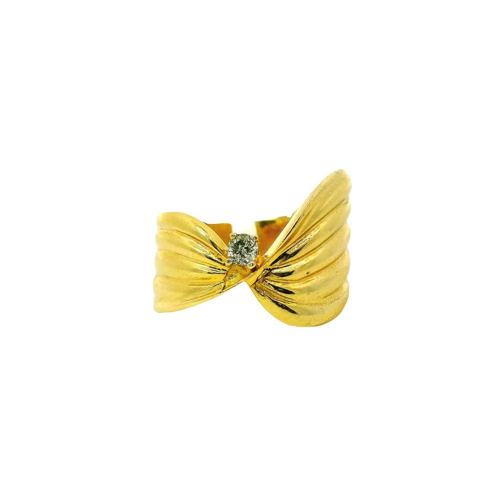 10K YELLOW GOLD CUSTOM RING WITH 0.07CT ROUND DIAMOND SIZE 6