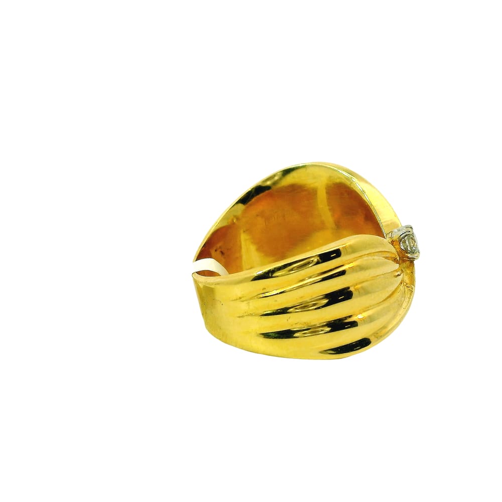 10K YELLOW GOLD CUSTOM RING WITH 0.07CT ROUND DIAMOND SIZE 6