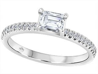 14K WG .50CT CENTRE DIA .15CTW SIDE DIA RING