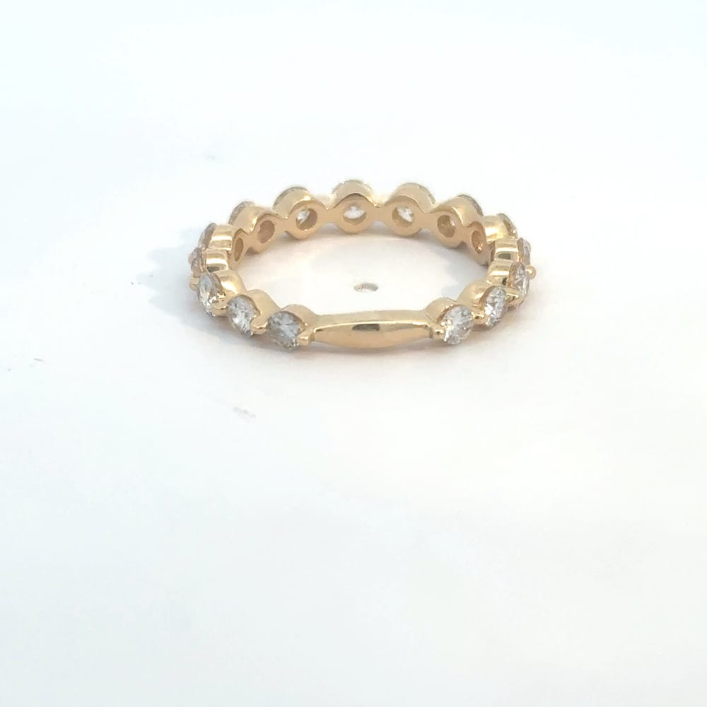14K YG 1.50CTW VS EF Lab Diamond Shared Prong Ring Size 6.5