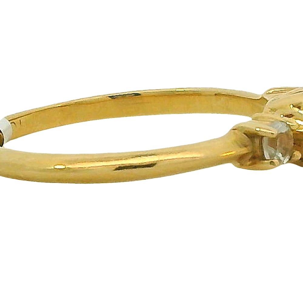 10K YELLOW GOLD 0.25CT CENTER STONE SI2 FG & 0.10CT TW WHITE SAPPHIRES RING SIZE 6