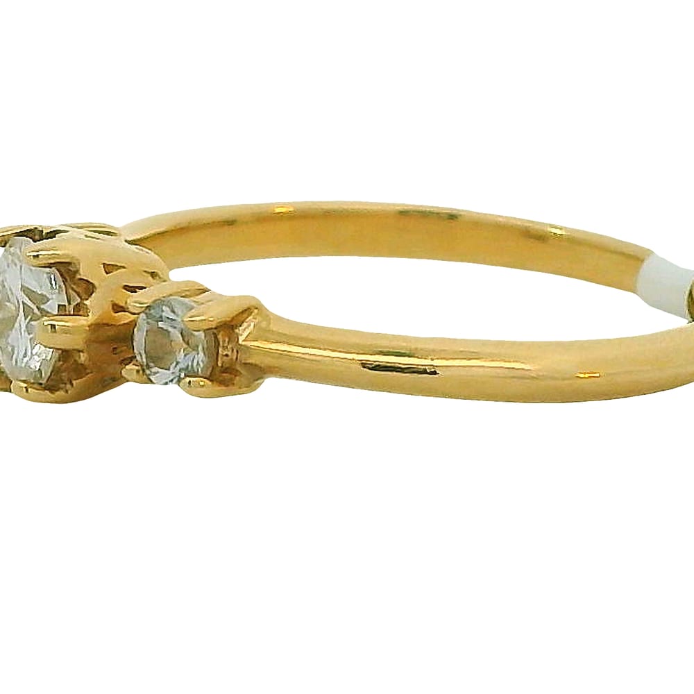 10K YELLOW GOLD 0.25CT CENTER STONE SI2 FG & 0.10CT TW WHITE SAPPHIRES RING SIZE 6