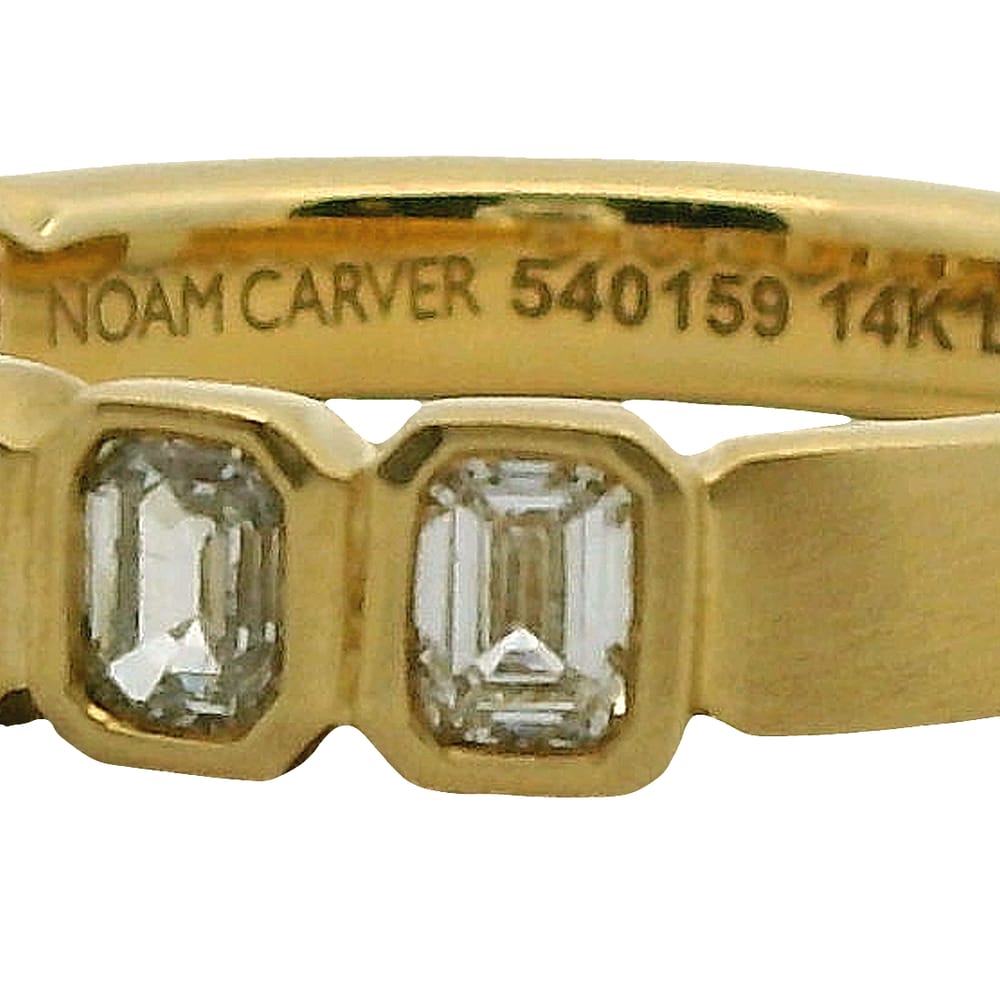 14K YG NOAM CARVER "GLOW" SEMI ETERNITY RING WITH MATTE FINISH ACCENTED WITH 7=1.05CTW VS1,EF LAB...