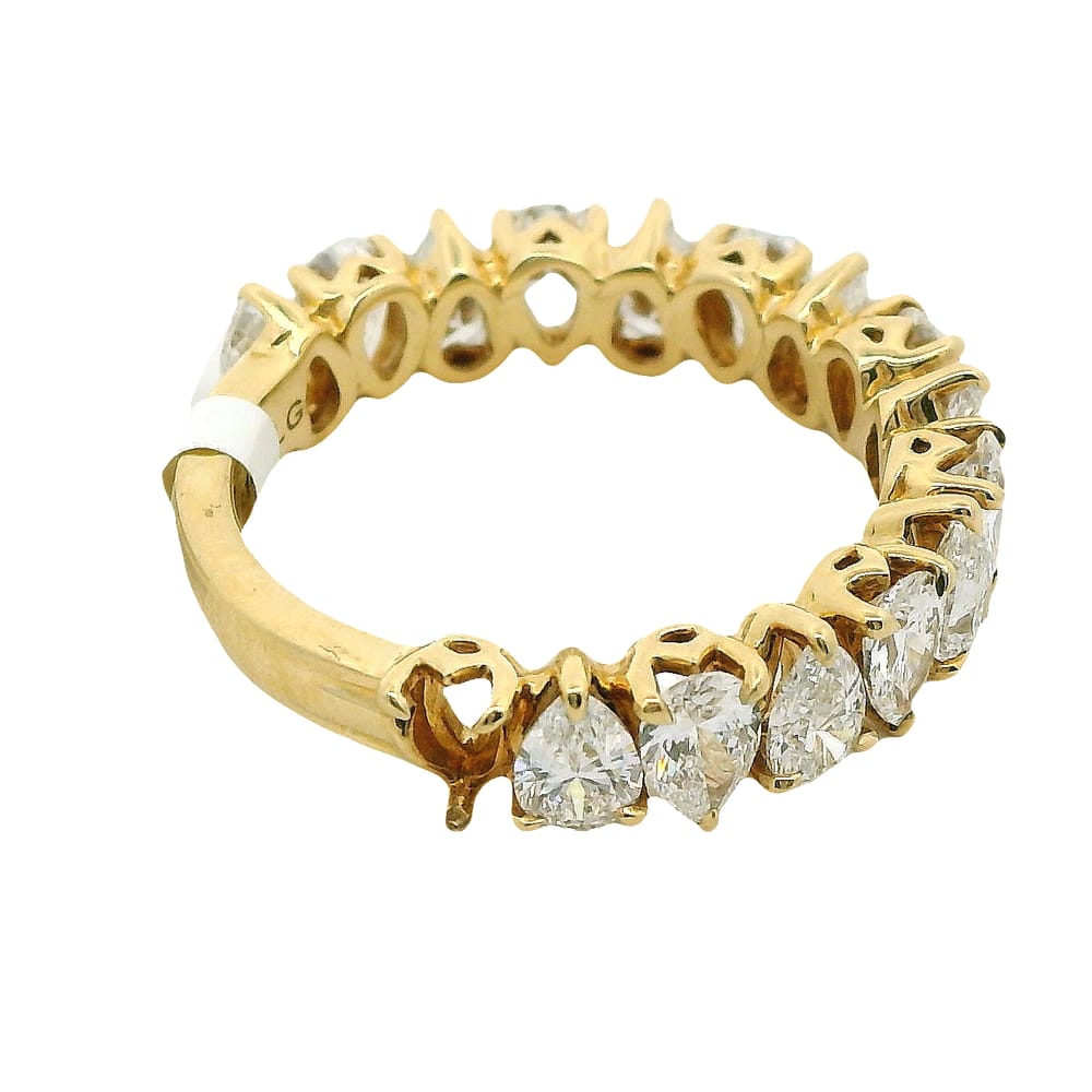 14K YG "NOAM CARVER GLOW" 16RD=2.48CTW VS1,E-F PEAR SHAPED LAB GROWN DIAMOND THREE QUATER ETERNIT...