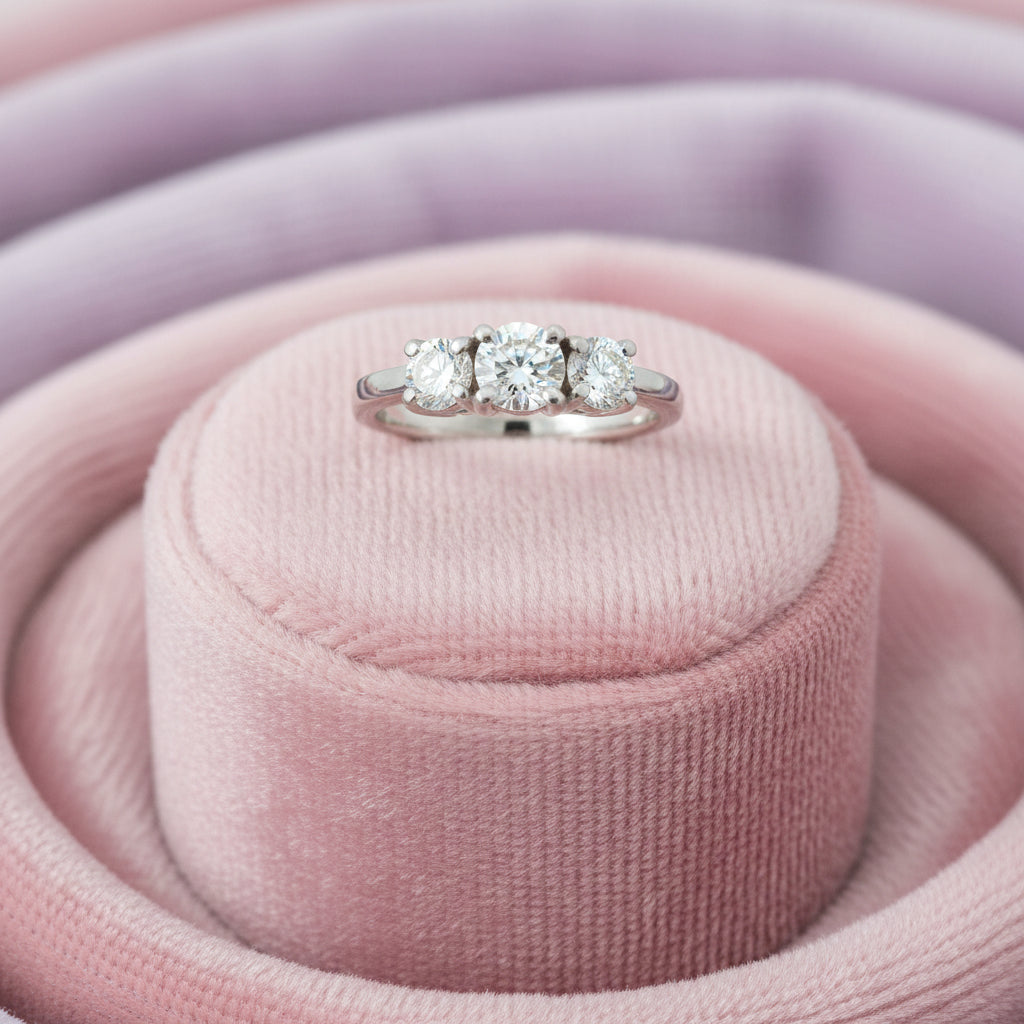 Three Stone Engagement Ring Semi-Mount